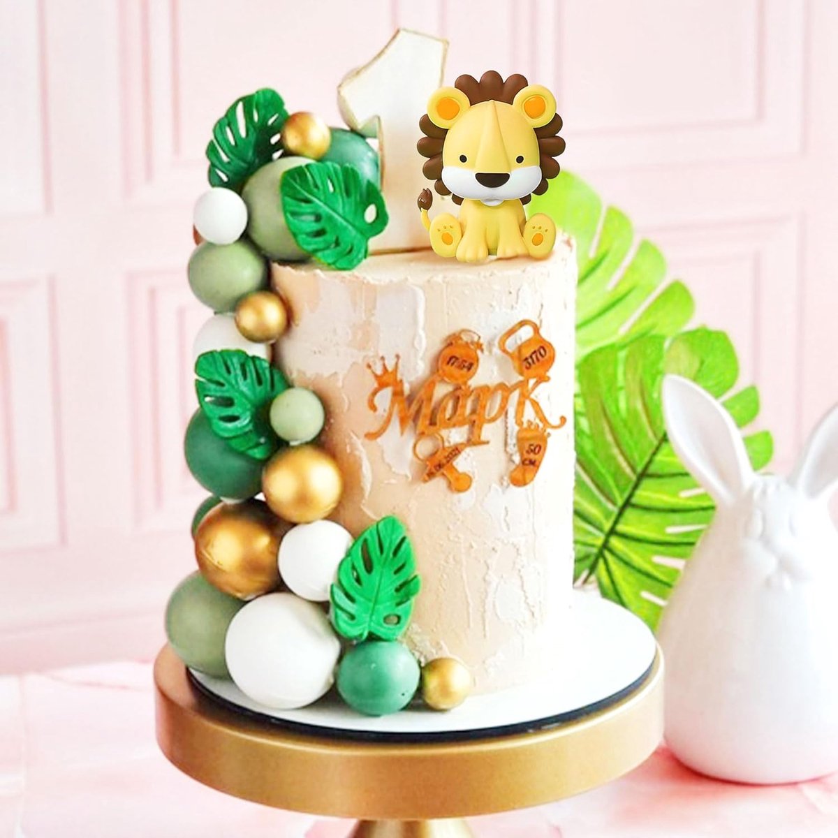 Leeuw Cake Topper Safari Taartdecoratie voor Verjaardag Babyshower | Leeuw Cake Topper Safari Taartdecoratie voor Verjaardag en Babyshower Wild One Dieren Jungle Thema