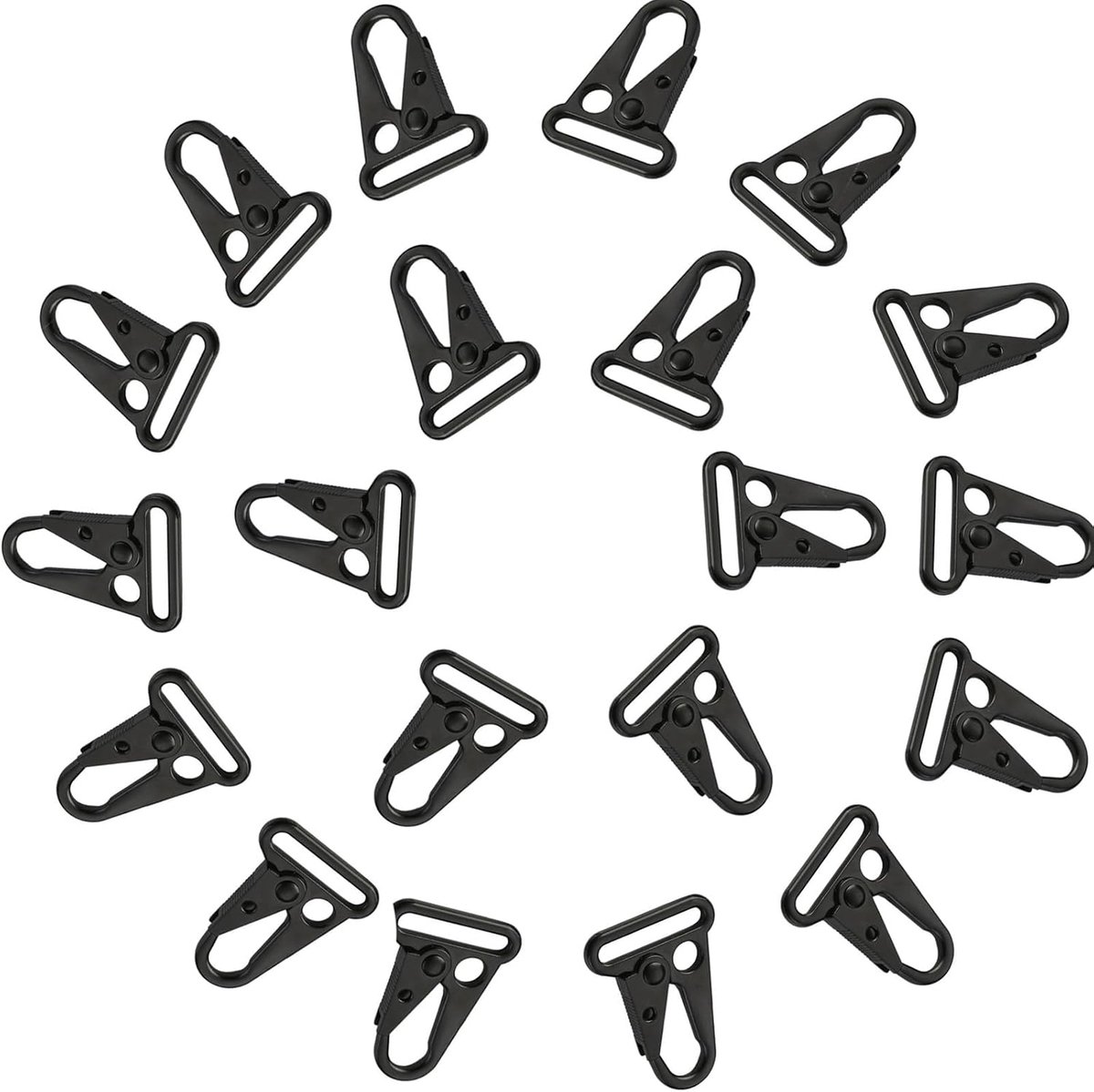 20 stuks karabijnhaken met snelsluiting, vaste karabijnhaak, sleutelhanger, tactische karabijnhaak, hangslot, binnendiameter 32 mm, vissen, karabijnhaak voor riem, hangende reizen, kamperen, wandelen