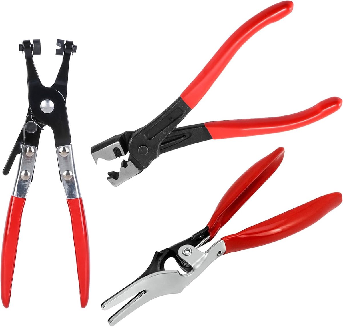 rood: 3 stuks slangklemmen, slangklemmen, autoklemmen, onderhoudsgereedschap