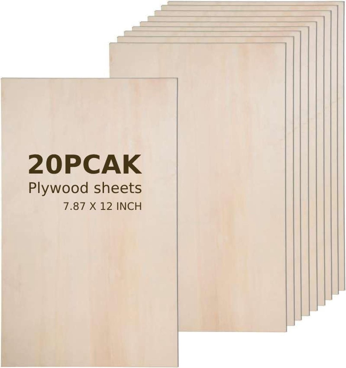 Board 20 stuks 1/8 x 7,8 x 12 inch grashout platen dunne houten platen perfect voor kunst ambachten schoolprojecten en doe-het-zelf projecten, Baltische berkenplaten perfect voor