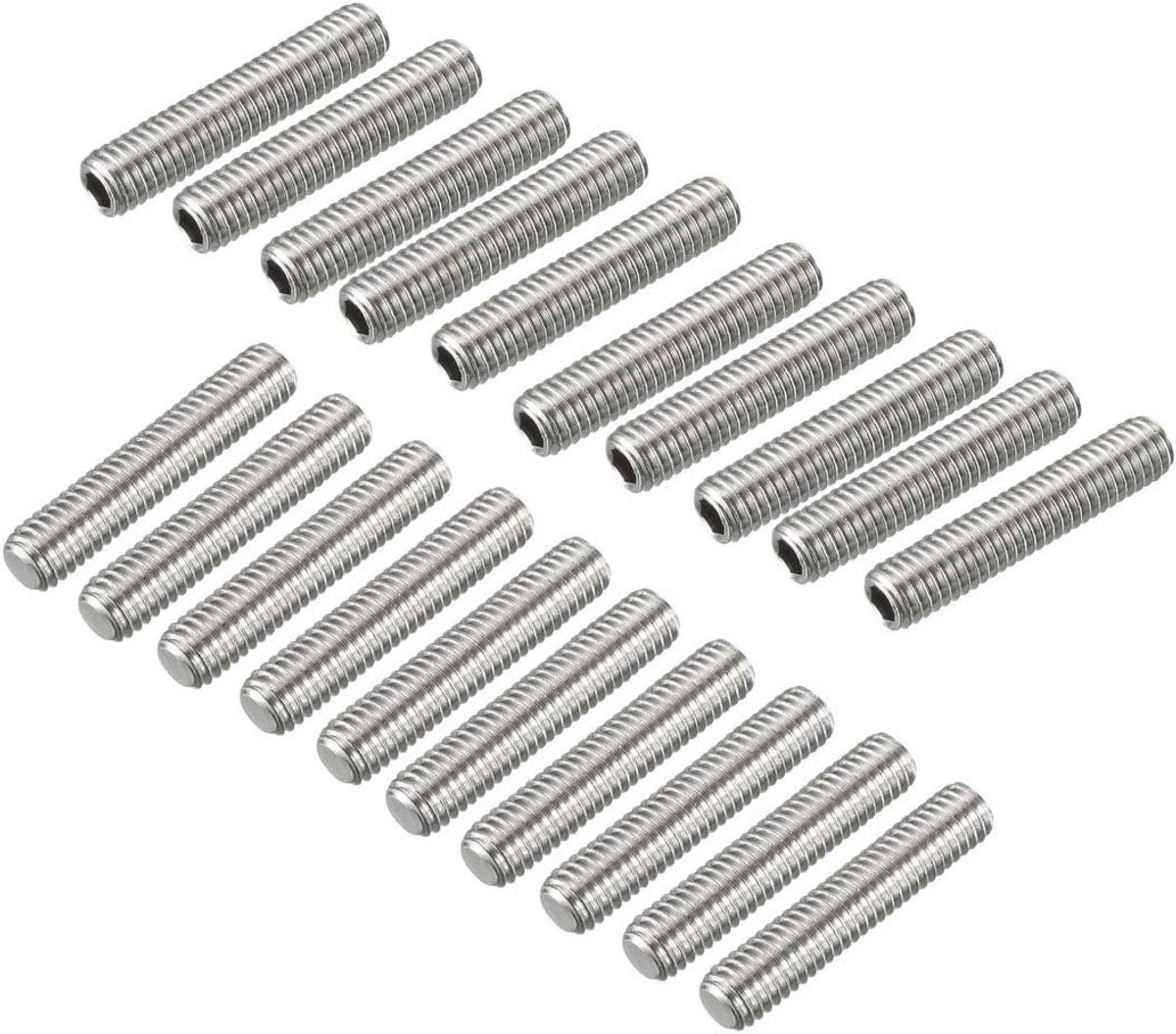 M6 x 30mm Volledig Mannelijke Schroefdraad 304 Roestvrij Staal Staaf Bar Studs 20 Stks
