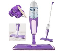 Mops voor vloerreiniging - Microfiber Floor Mop Dust Mop met 550ML Hervulbare Fles & 3 STKS Wasbare Pads Keuken Droog Natte Mop voor het Reinigen van Hardhout Laminaat Hout Keramische Tegels Vloer