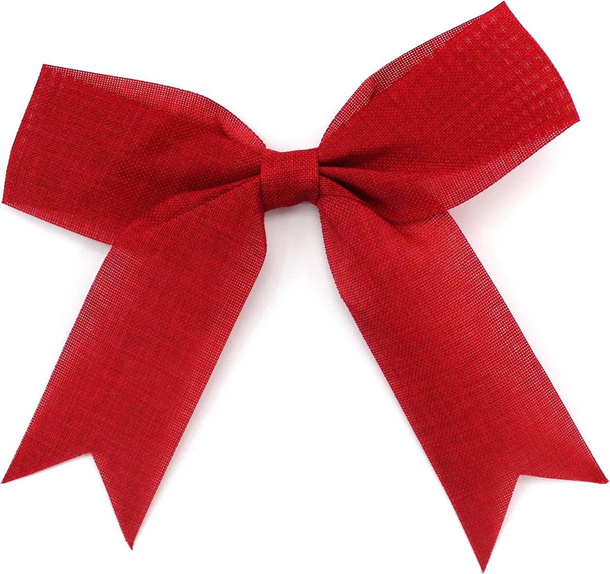 Strikken 14 x 14 cm met bevestiging lint geschenkstrik strik kerstboom strik Kerstmis jute strik (rood)