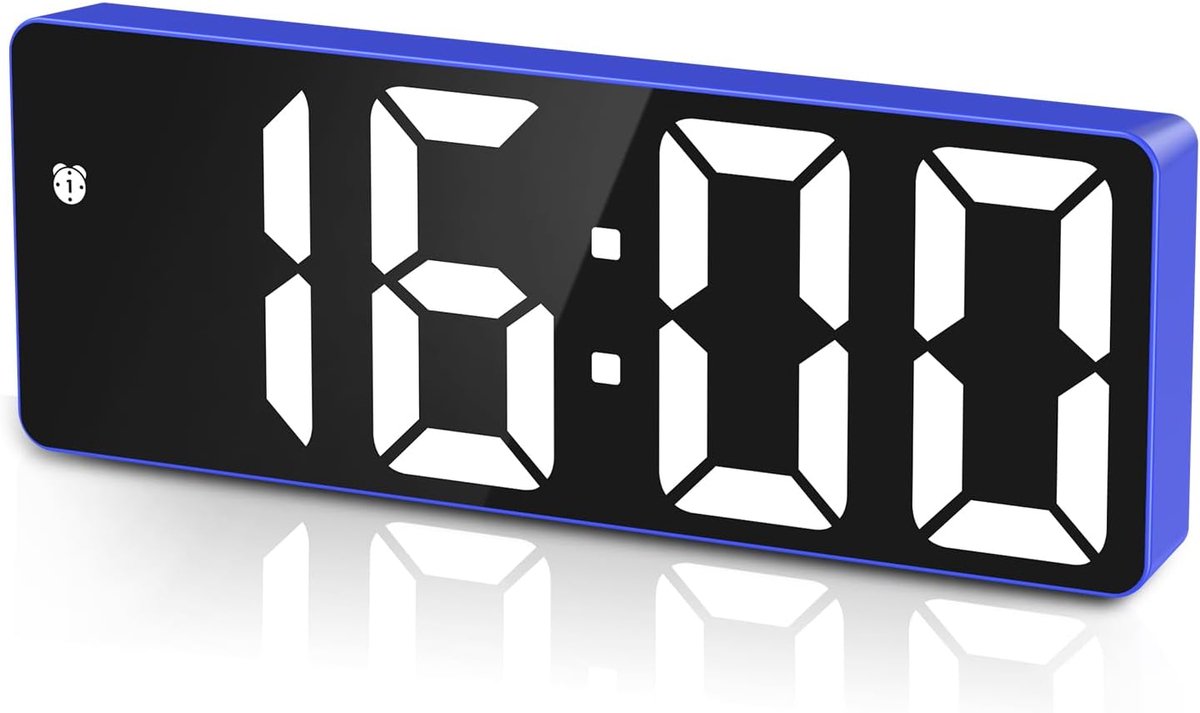 wekker, led-klok, elektronische tafelklok met temperatuurweergave, reiswekker, instelbare helderheid, 12/24-uurs weergave, digitale klok voor huis, slaapkamer, kantoor, kinderen, ouderen