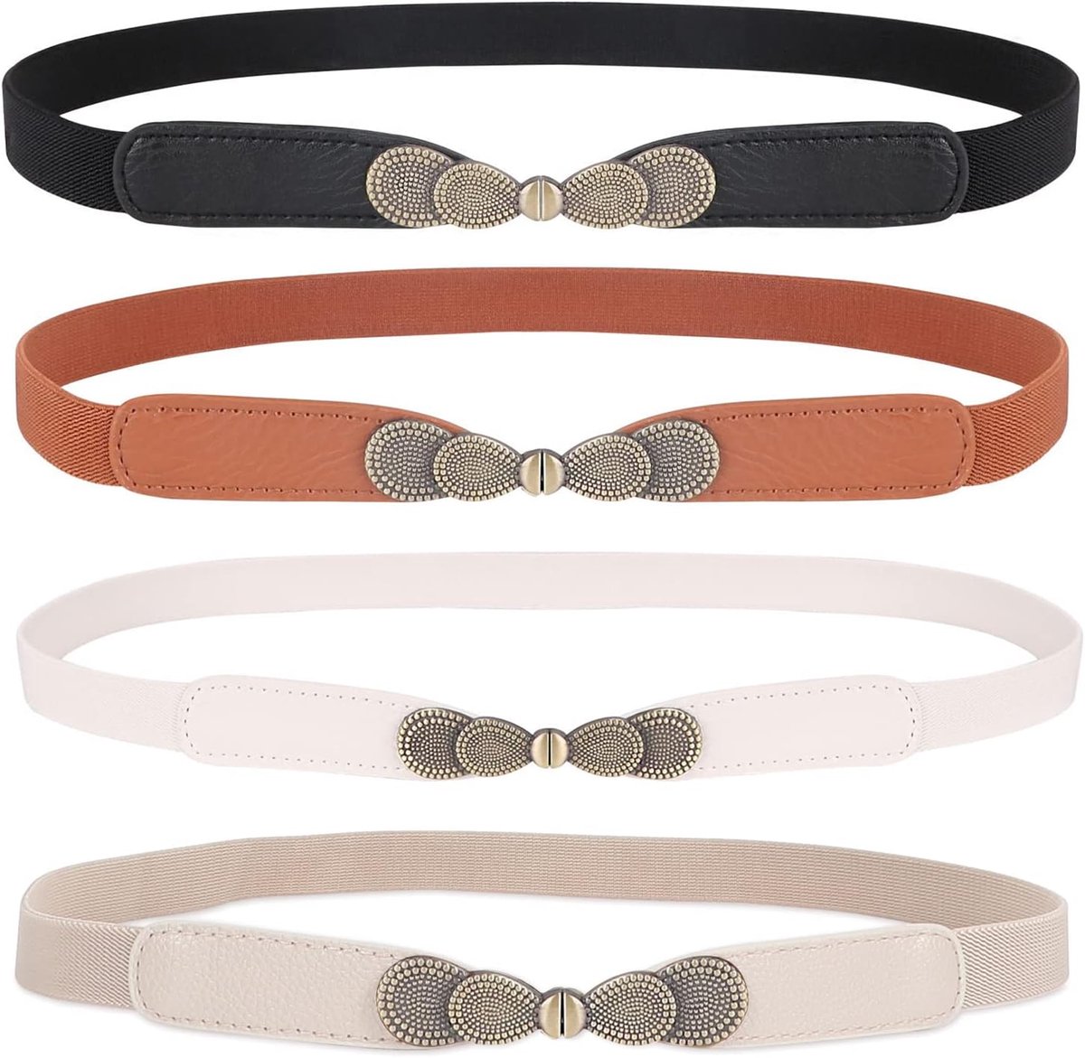 Dunne, elastische stretchriem voor dames, voor jurken, retro, vintage, dunne taille