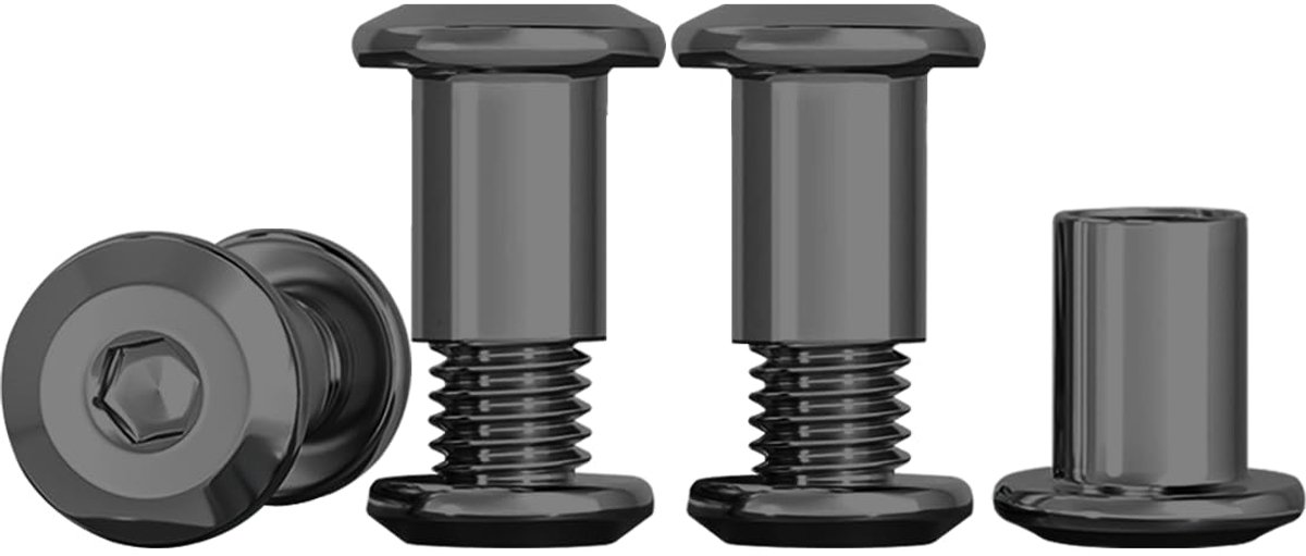 10 stuks verbindingsschroeven, zwart, M5 x 12 mm, hulsschroeven van roestvrij staal, A2, V2A, hulsmoer, M5, voor meubels, kasten, houten planken (10 x meubelschroeven, 10 x hulsmoer)