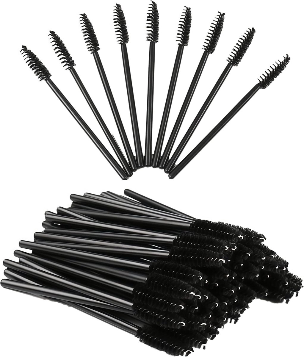 300 stuks wimperborstels, wegwerp-wimperkwasten, mascara-applicator, mascara-kwast, wimperborstel voor wimperverlengingen (zwart)