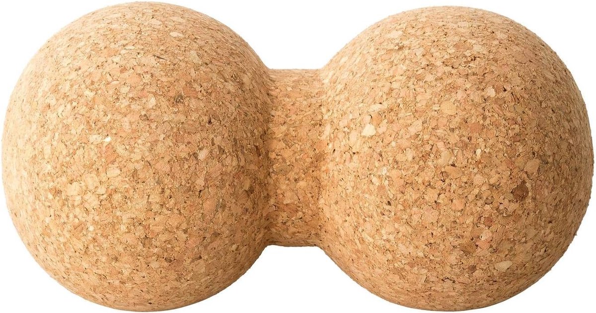 Kurk Peanut Fasciabal, dubbele bal, massagebal, wervelkolom & fascia, triggerbal, zelfmassage, 100% natuurlijke kurk uit Portugal, training en ontspanning