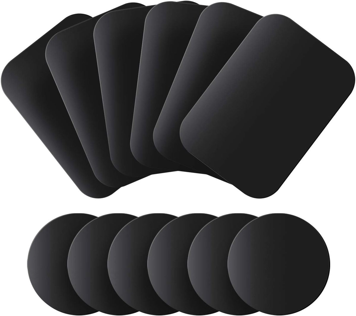 plaat 12-pack voor magnetische telefoon Autohouder Montagestandaard, universele vervangende dunne metalen plaat met lijm voor telefoonmagneet - 6 ronde en 6 rechthoek