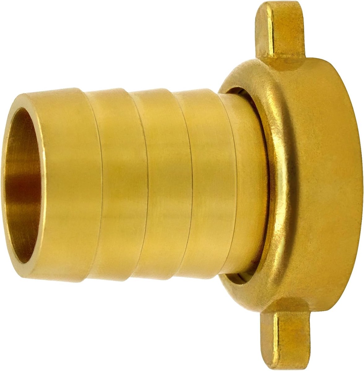 Slangschroefaansluiting 14351, 1" vrouwelijk x 3/4" mondstuk, messing, 2-delig, platte afdichting