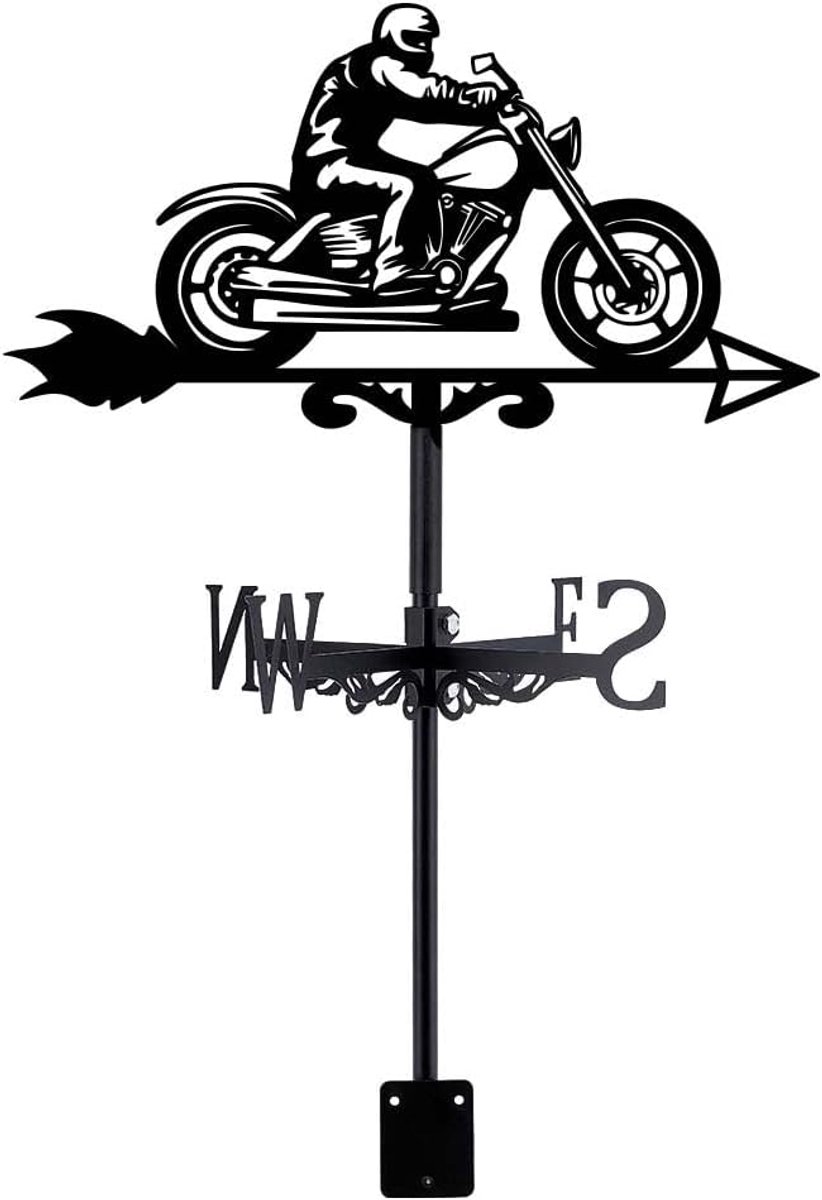 Motorfiets Man Weerwijzer Retro Windrichting Indicatoren voor Tuin en Boerderij