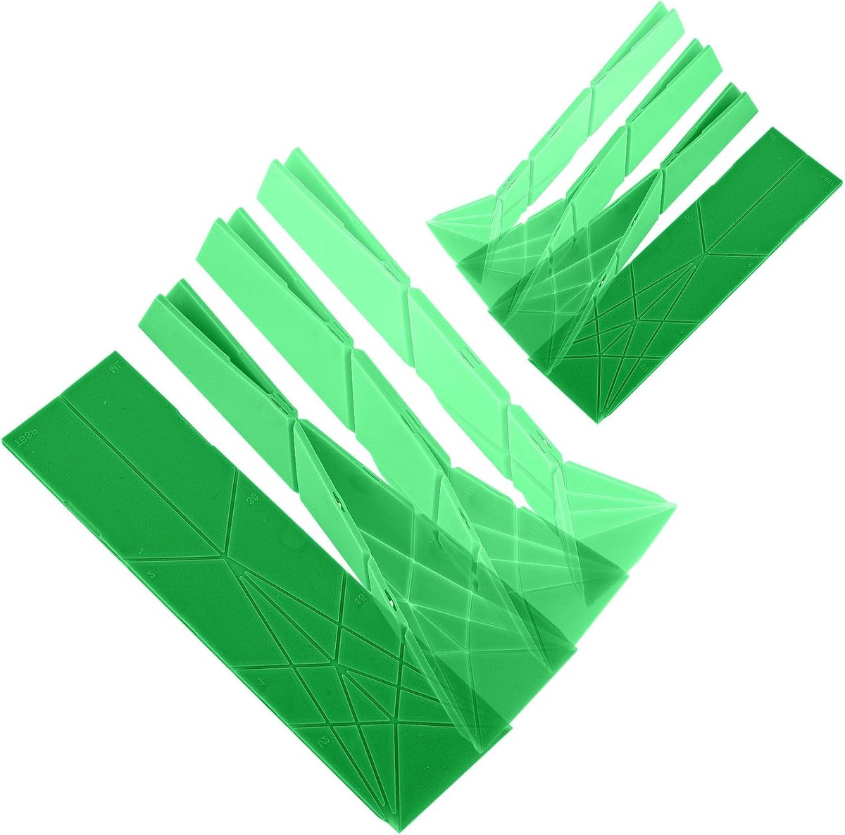 2st 3-in-1 Polygons Maatlepel, 6 Verschillende Maten Opvouwbaar Plat Magnetische Maatlepels voor Vloeibare Droge Ingrediënten Multifunctioneel Keukengadgets (Groen)