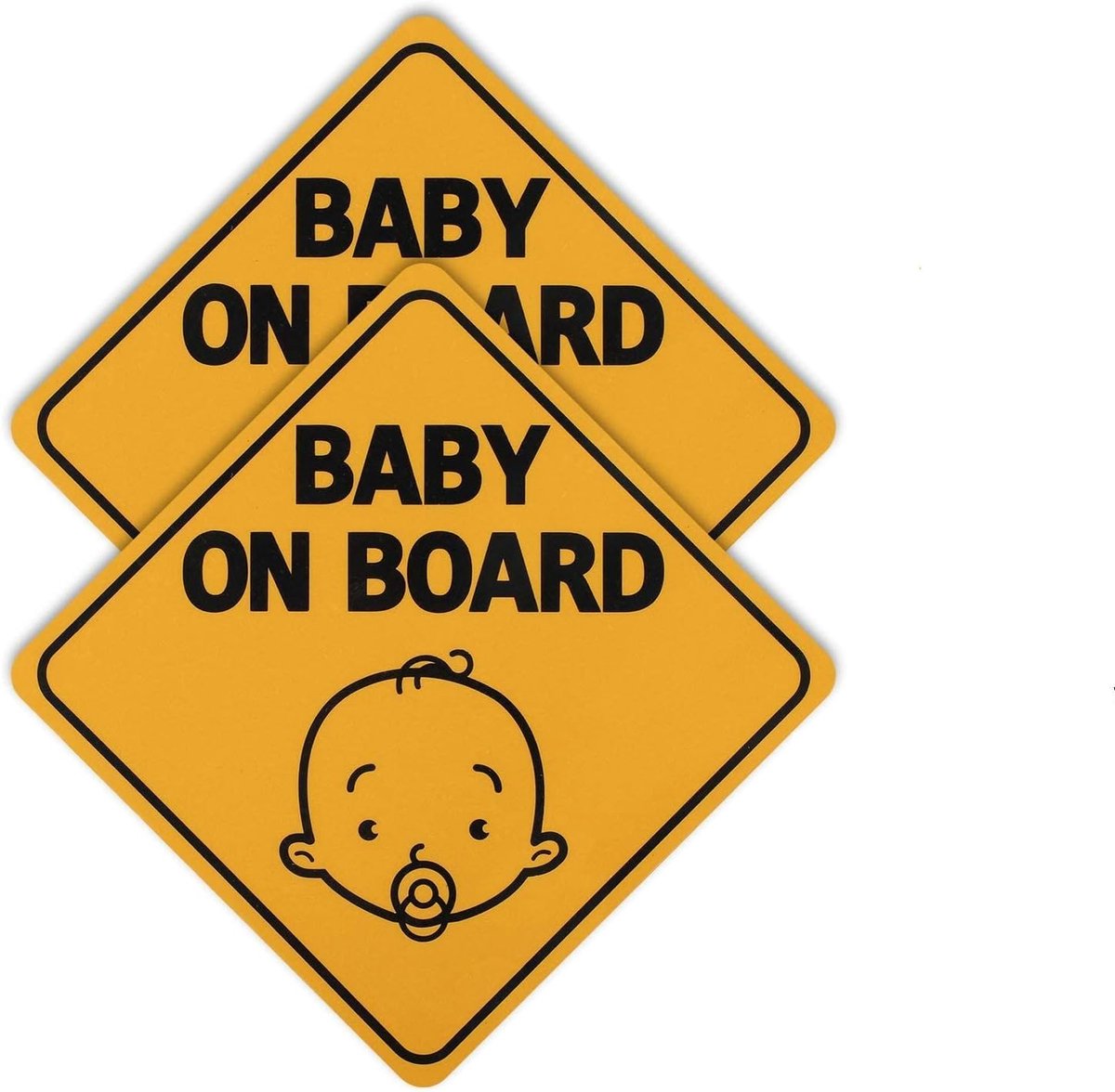 Baby On Board Bord Magneet voor Auto | Magnetische Baby in Auto Sticker, Reflecterend 's nachts, Weerbestendig, Geen vervaging, Verpakking van 2
