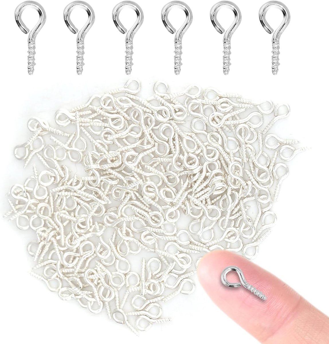 200 stuks duurzame legering oogspelden - veelzijdige schroefooghaken voor sieraden ambachten, bedels en unieke creaties in zilver