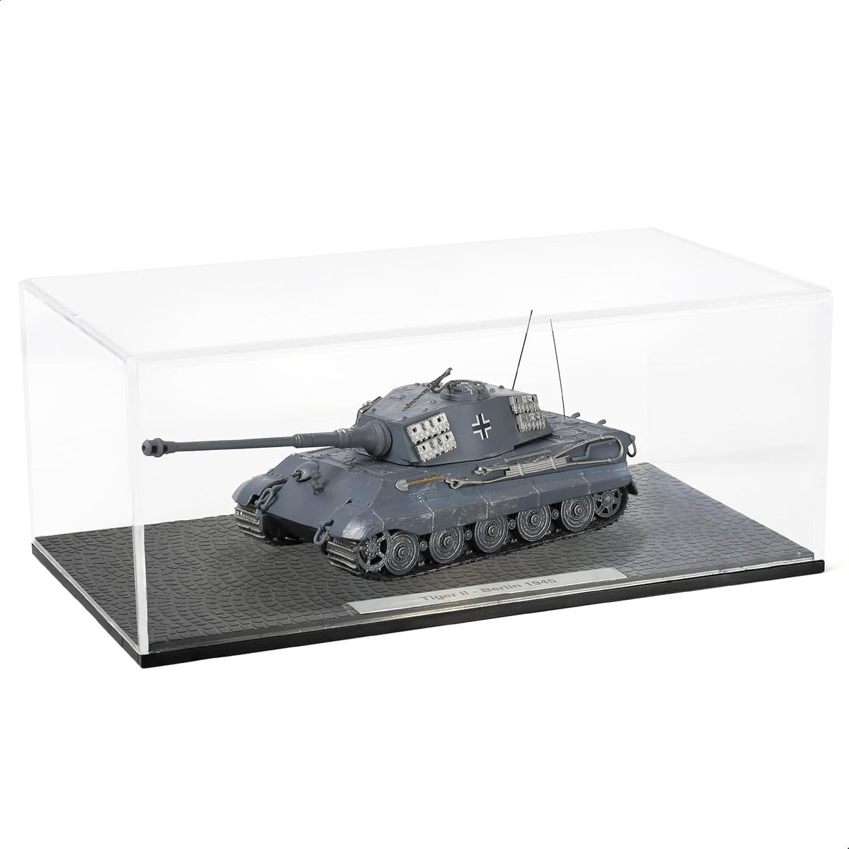 1/72 Schaal Tiger II (Berlijn 1944) Militaire tank Model Klassiek Tweede Wereldoorlog Duits legering metaal Diecast Voertuig Tank Model met Transparante Opbergdoos Gift of Collectie voor