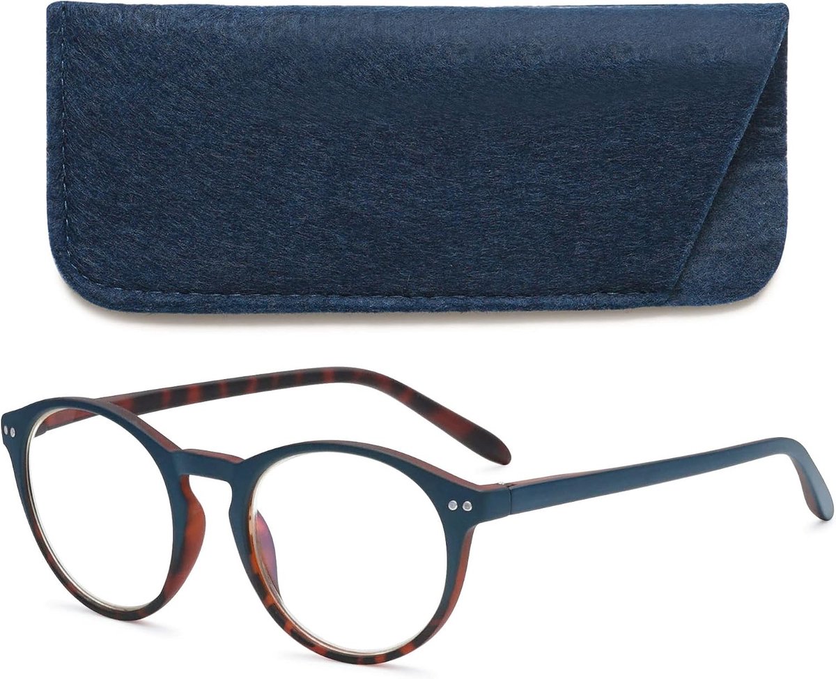 Leesbril Blauw Licht Rond Leeshulp Zichthulp Moderne Bril Met Dioptrie+1.0 +1.5 +2.0 +2.5 +3.0 +3.5 +4.0