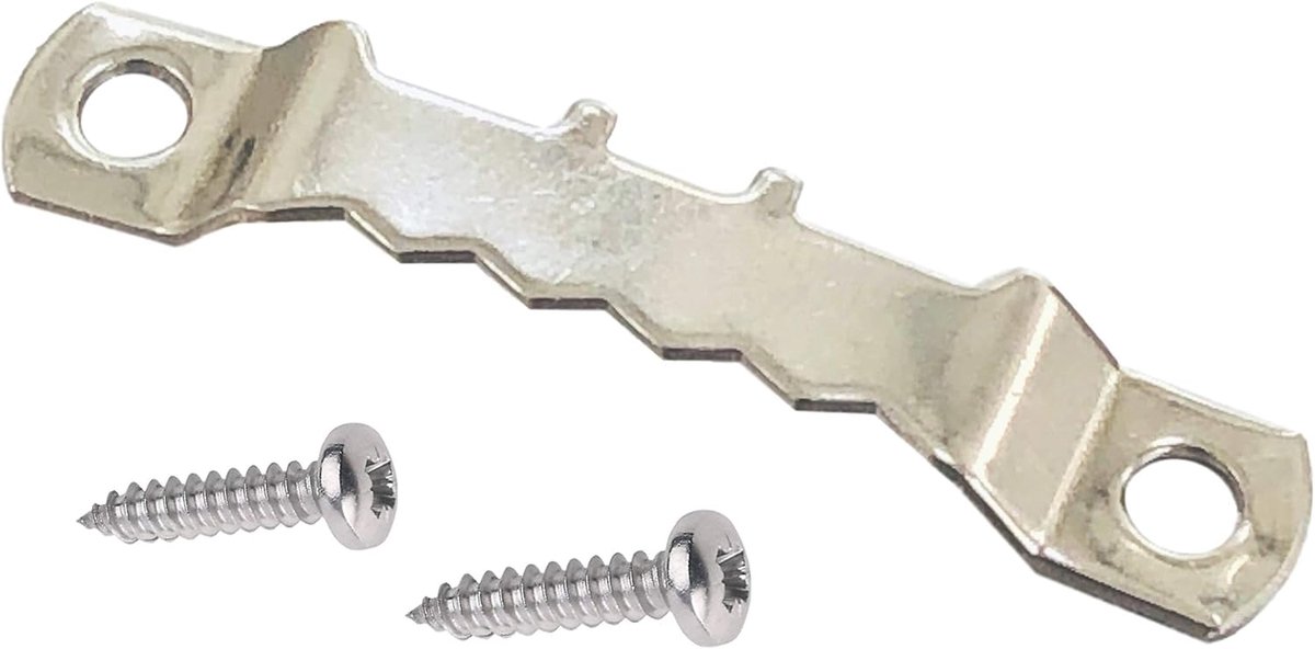 20 Pack zaagtand fotolijst hanger 45mm zilver nikkel + schroeven