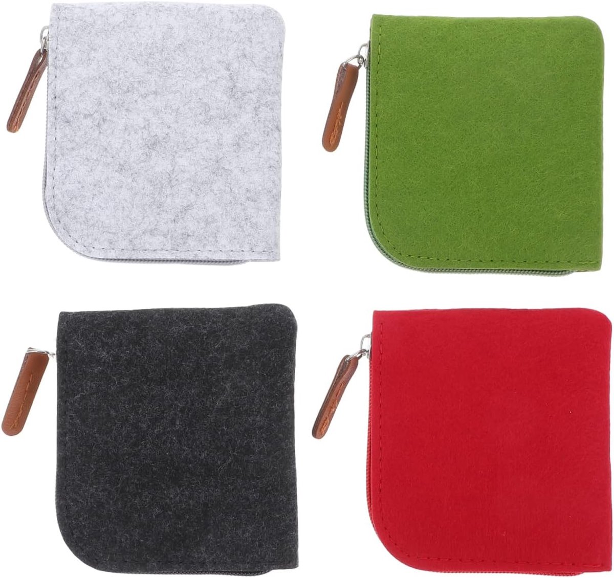 12 stuks portemonnee mini-portemonnee cadeauzakje van vilt muntzak van vilt kinderportemonnee kinderen muntzak voor meisjes opbergtas met ritssluiting, zoals afgebeeld, 11X10CM