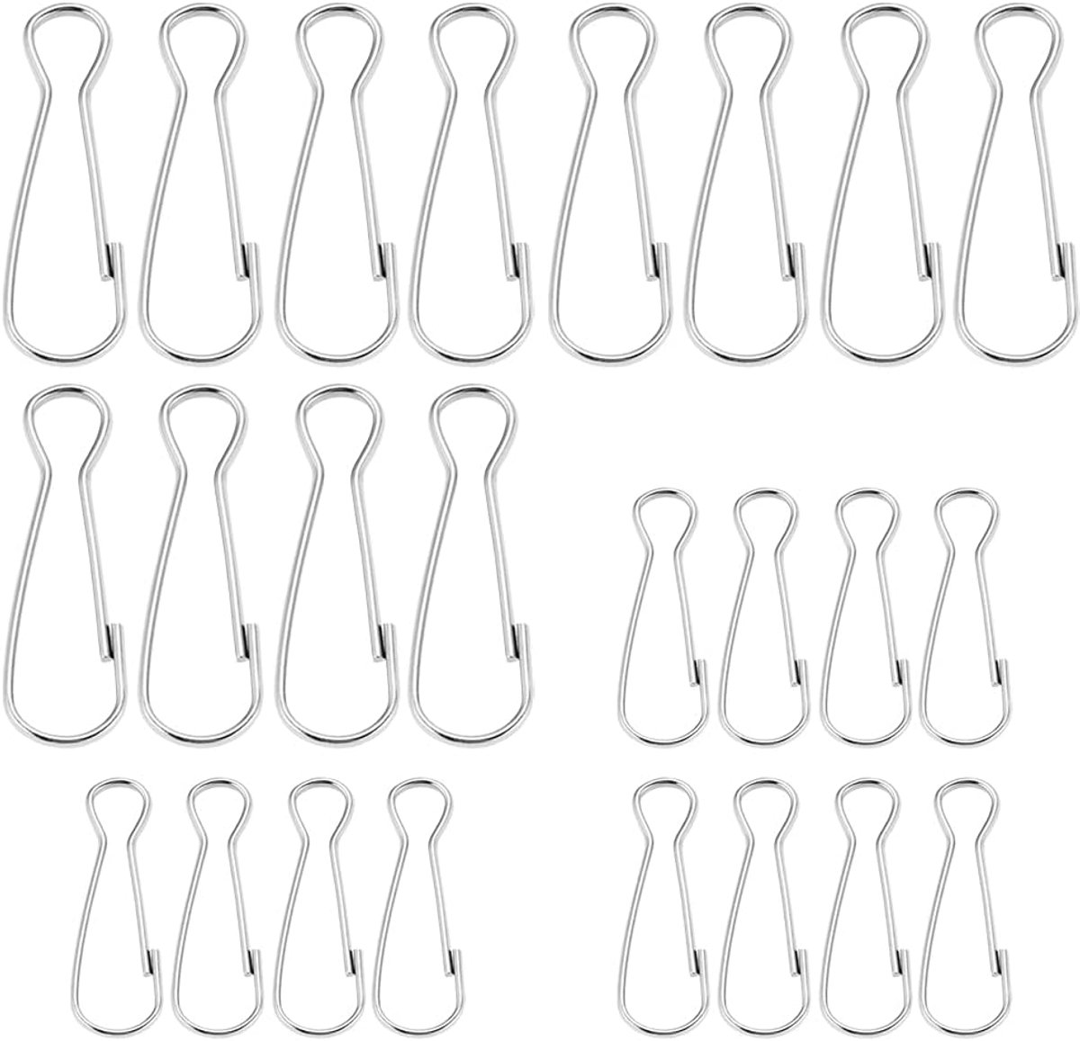 24 stuks vlaggenmast clip, vlaggenpaal clip snaps haak,voor vlaggen | Roestvrij staal, 2 maten, roestbestendig, Duurzaam, herbruikbaar, voor het bevestigen van vlaggen, sleutelhangers, waslijnen