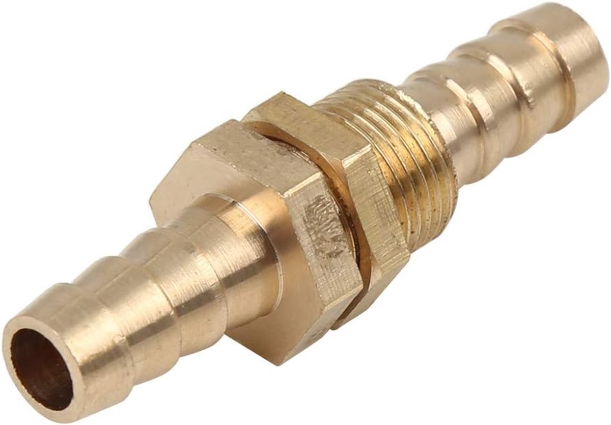 AutoHAUX messing slangtuit aansluiting stekker connector weerhaak knierbuis voor tafeller lucht water brandstofleiding 8mm