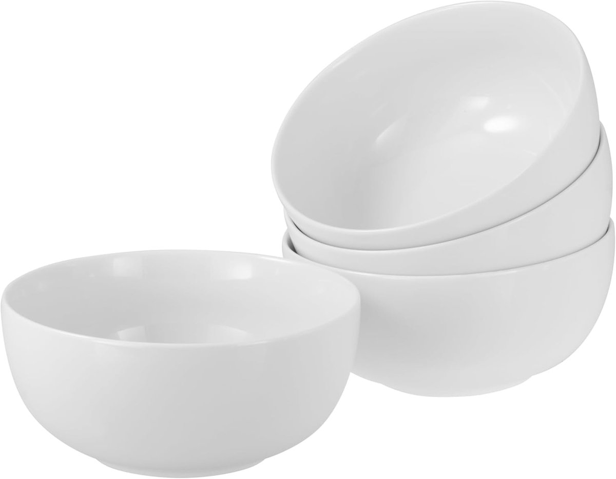 22554, serie Allround wit, 4-delige serviesset, Boeddha Bowl-set van porselein, vaatwasser- en magnetronbestendig