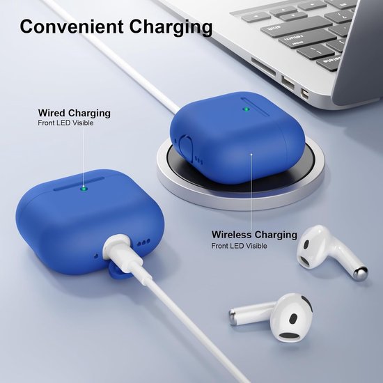Compatibel met AirPods 4 (2024) Beschermhoes Schokbestendig Antislip Siliconen Beschermhoes voor AirPods 4e generatie Beschermhoes, LED aan de voorkant zichtbaar, van compatibel — afbeelding 2
