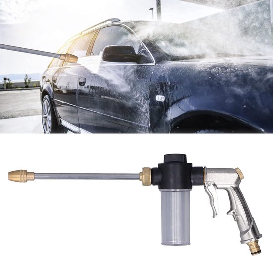 Tuin Schuimkanon, Hogedruk-Waterpistool Tuinslang Toverstaf Mondstuk Sproeier Schuim Wasmachine Spray Reinigingsgereedschap — afbeelding 2