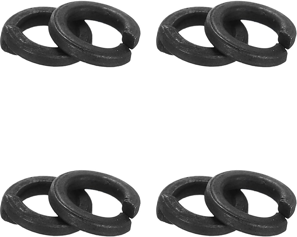100 stuks splijtschijven, M3 veerschijven, 304 roestvrijstalen sluitringen, assortiment kit voor schroeven, bouten, zwart