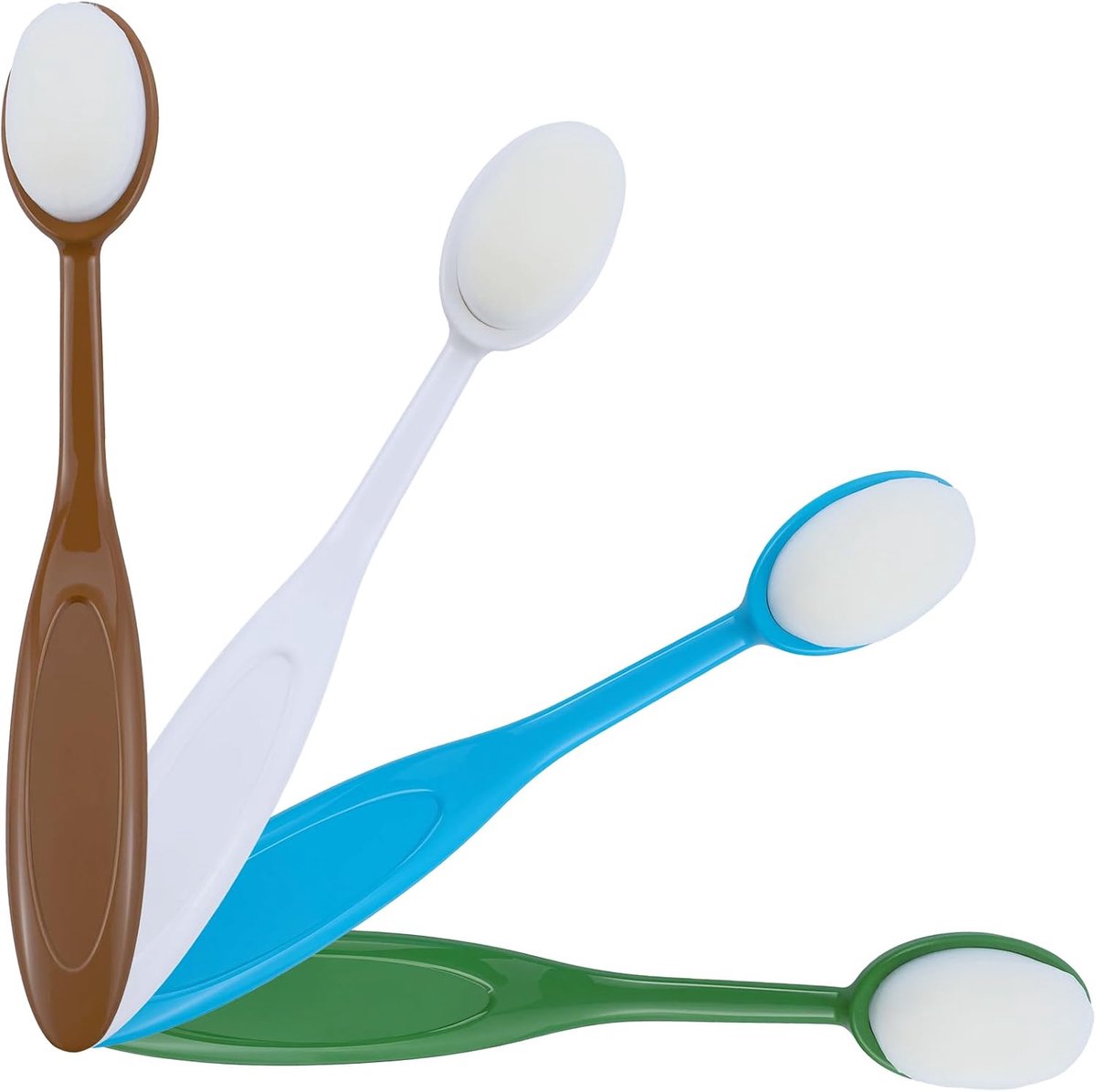 Blending Brush Ovale penseel, knutselkwastenset voor schilderen, 4 stuks ambachtelijke inktpenselen, kleurrijke verfmengkwastenset voor kunsthandwerk