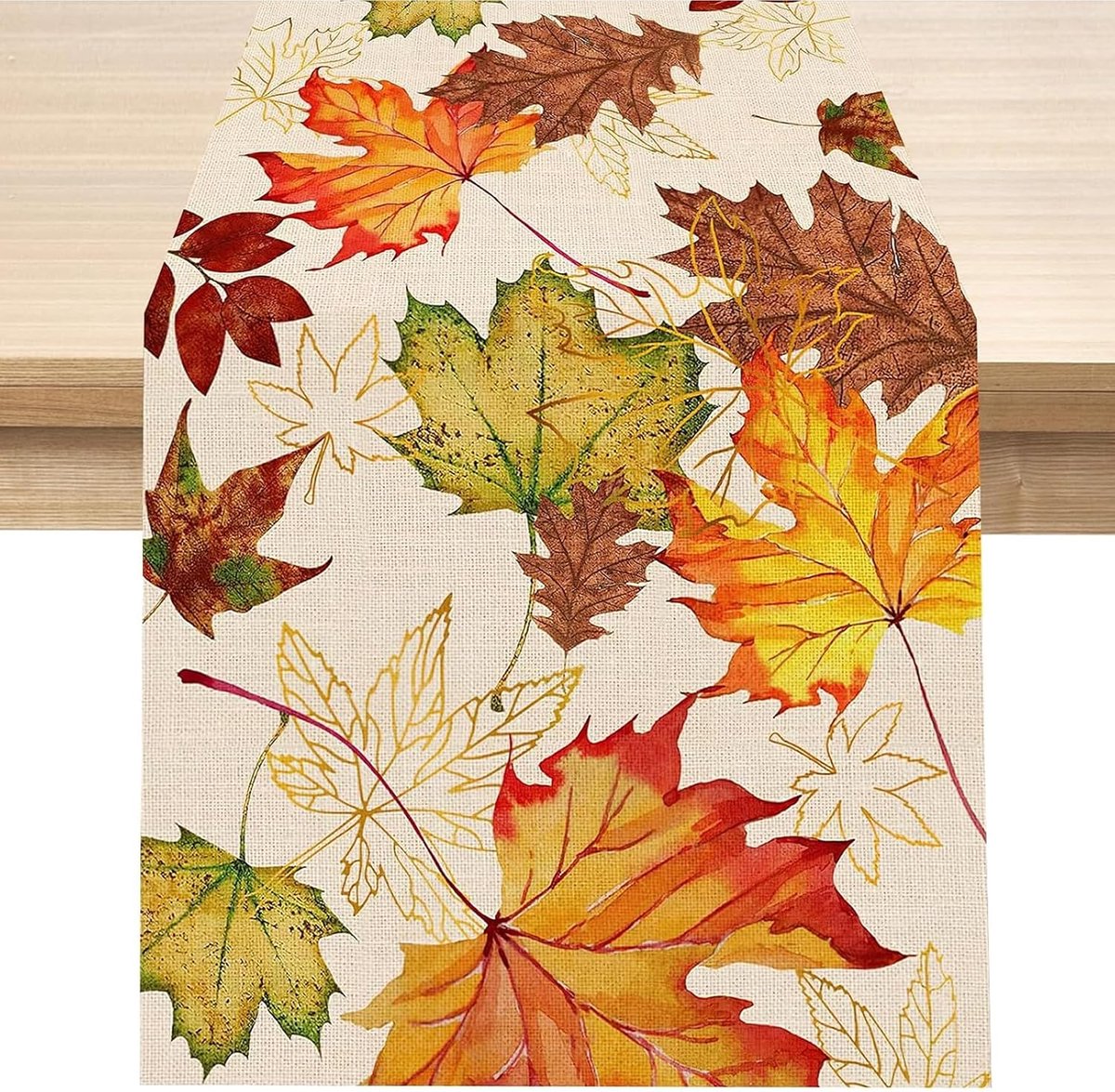 Tafelloper Herfst, kersttafelloper, linnen tafelloper, 183 x 33 cm, wasbare tafeldecoratie voor eettafel en keuken, elegante tafeldecoratie voor woonkamer en feesten (stijl 1)