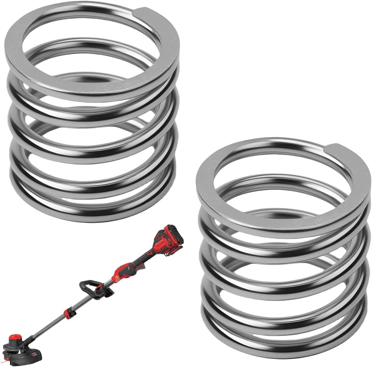 2 stuks reserveveren voor Makita grastrimmer, drukveer 231352-0 voor DUR181/DUR181Z/DUR141Z/DUR140/DUR141trimmerkopen, 19 mm hoogte, 21 mm breedte, gazontrimmerkop, accessoires