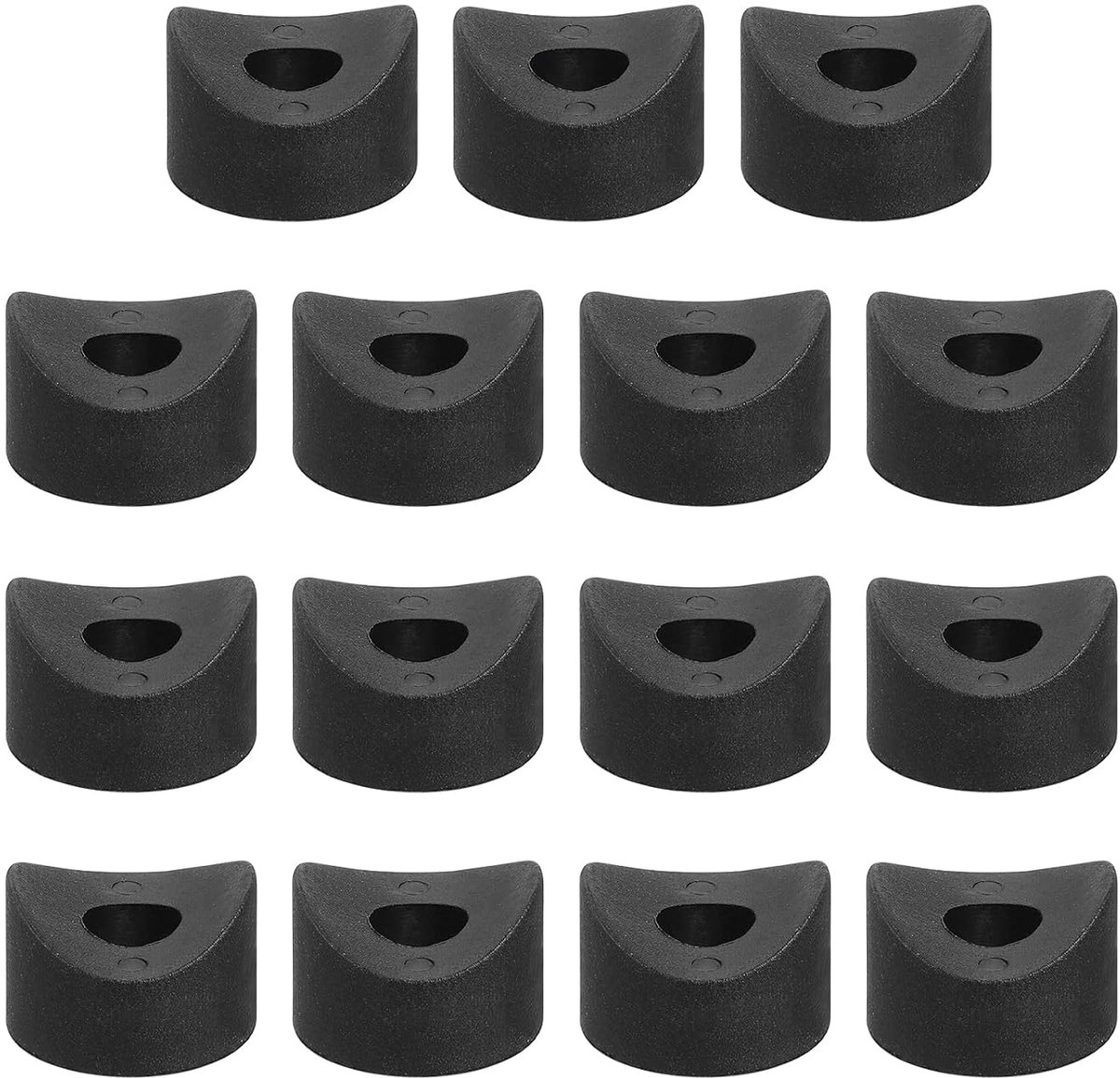 12 stuks kunststof ronde sluitringen, 9 mm x 25 mm x 10 mm zwart, PE concave sluitring, bevestigingselement voor ronde buisbevestiging