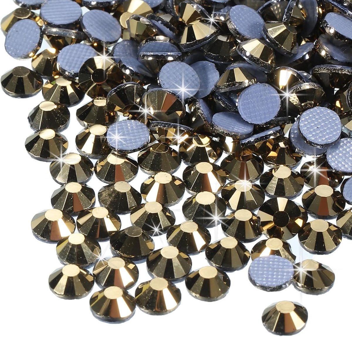 288 stuks strass-steentjes hotfix van kristalglas voor handwerk, kleding, decoratie, doe-het-zelf (SS34 7,3 mm, goud)