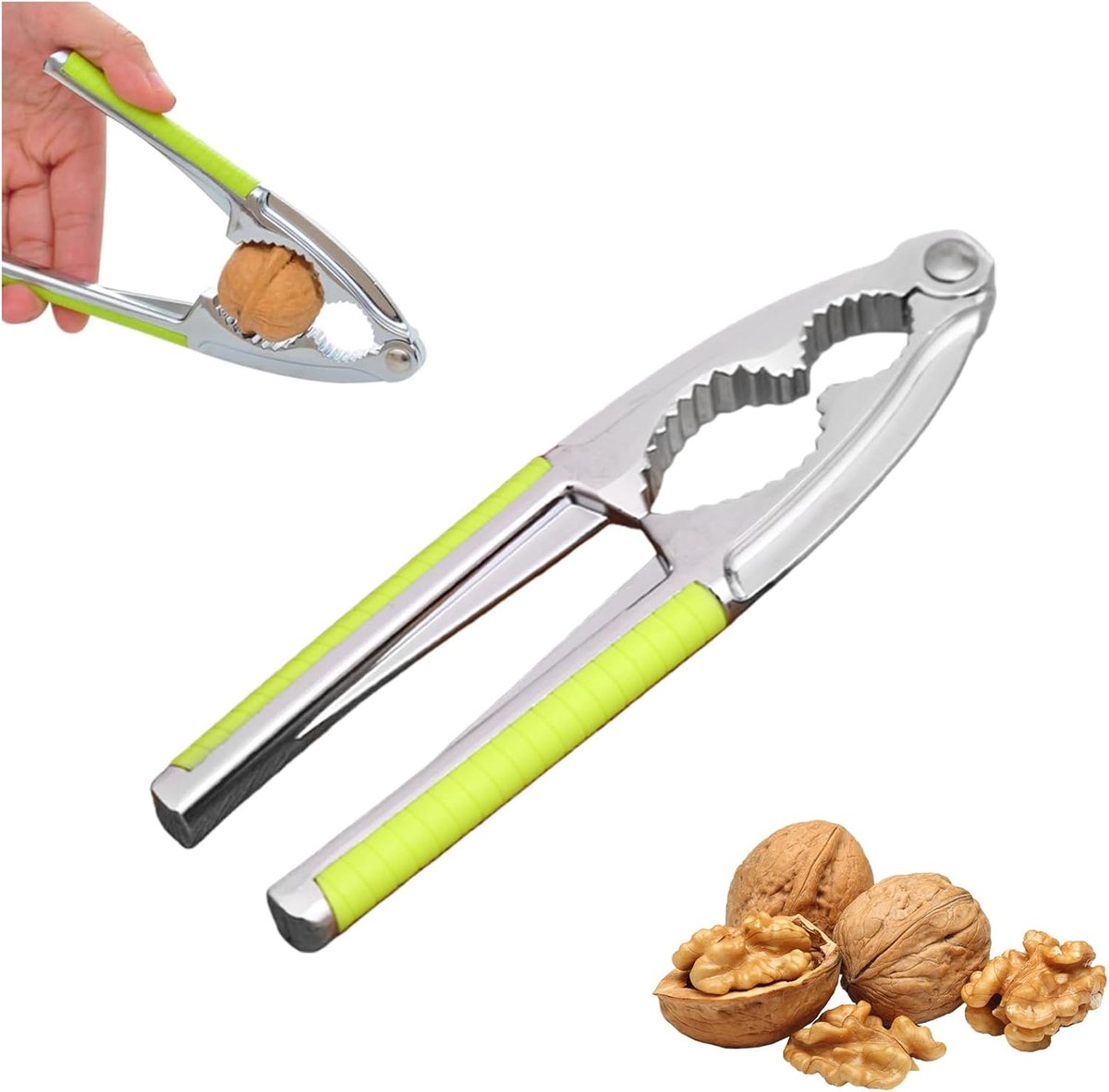 Notenkraker, walnoten, notenkraker, walnootkraker, walnootkraker, walnootkraker, antislip handvat, metaal, notenopener, hazelnootkraker, multifunctionele notenkraker, hazelnootcracker voor