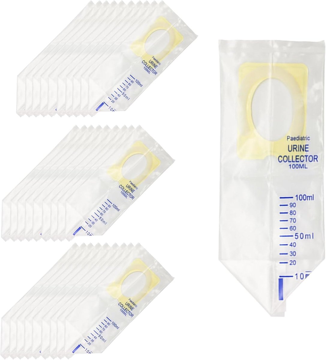 30 Stuks Pediatrische Urine Collectie Zakken 200ml, Wegwerp Urinezak, voor Kinderen die Reizen en Buiten Kamperen