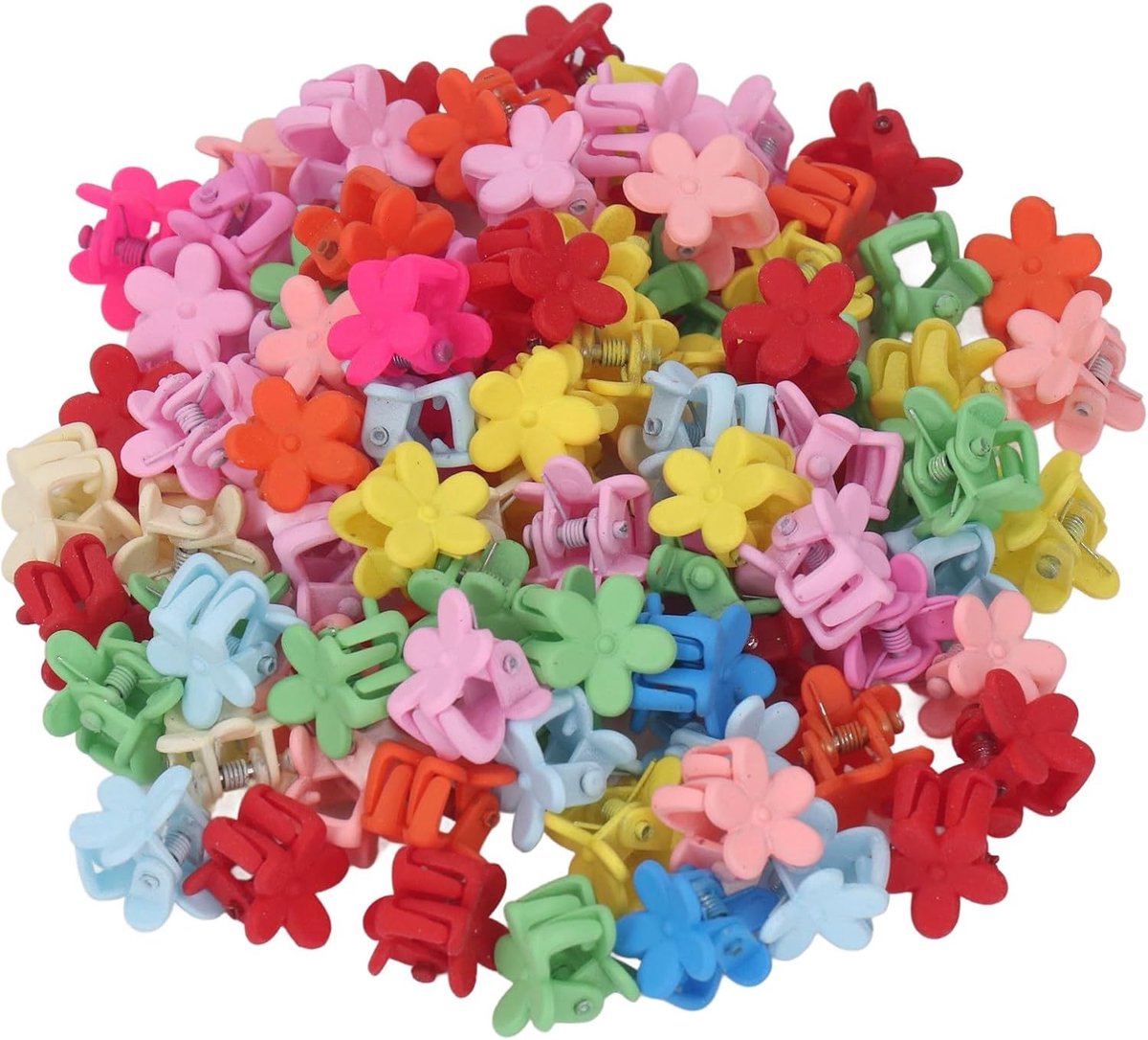 Mini-haarclips voor Bloemenmeisjes met Levendige Kleuren voor Dagelijkse Stylingbehoeften - 100 Stuks Bloemenklauwclips voor Haardecoraties voor Kinderen