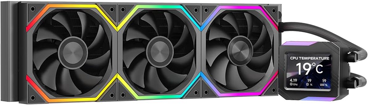 V2G Aio Water Cooling 360mm with 2.8 Inch IPS LCD Screen 240 x 320 Resolution Display,for AM4 AM5,for LGA 1851/1700/1200/115X (BK)