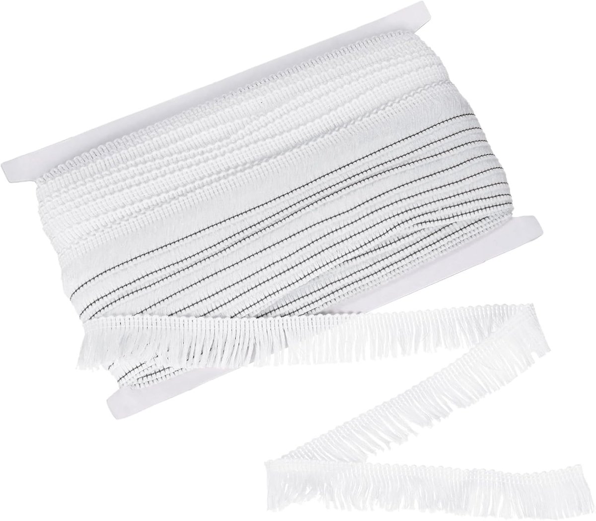 METERXITY 27 Yards Kwastje Franje Trim, 1 Inch Brede Polyester Franje Boho Kant Naaien Fringe Trimmen voor Latijnse Jurk/Rok/Tassen/DIY Decoratie/Kleding Accessoires [Wit]