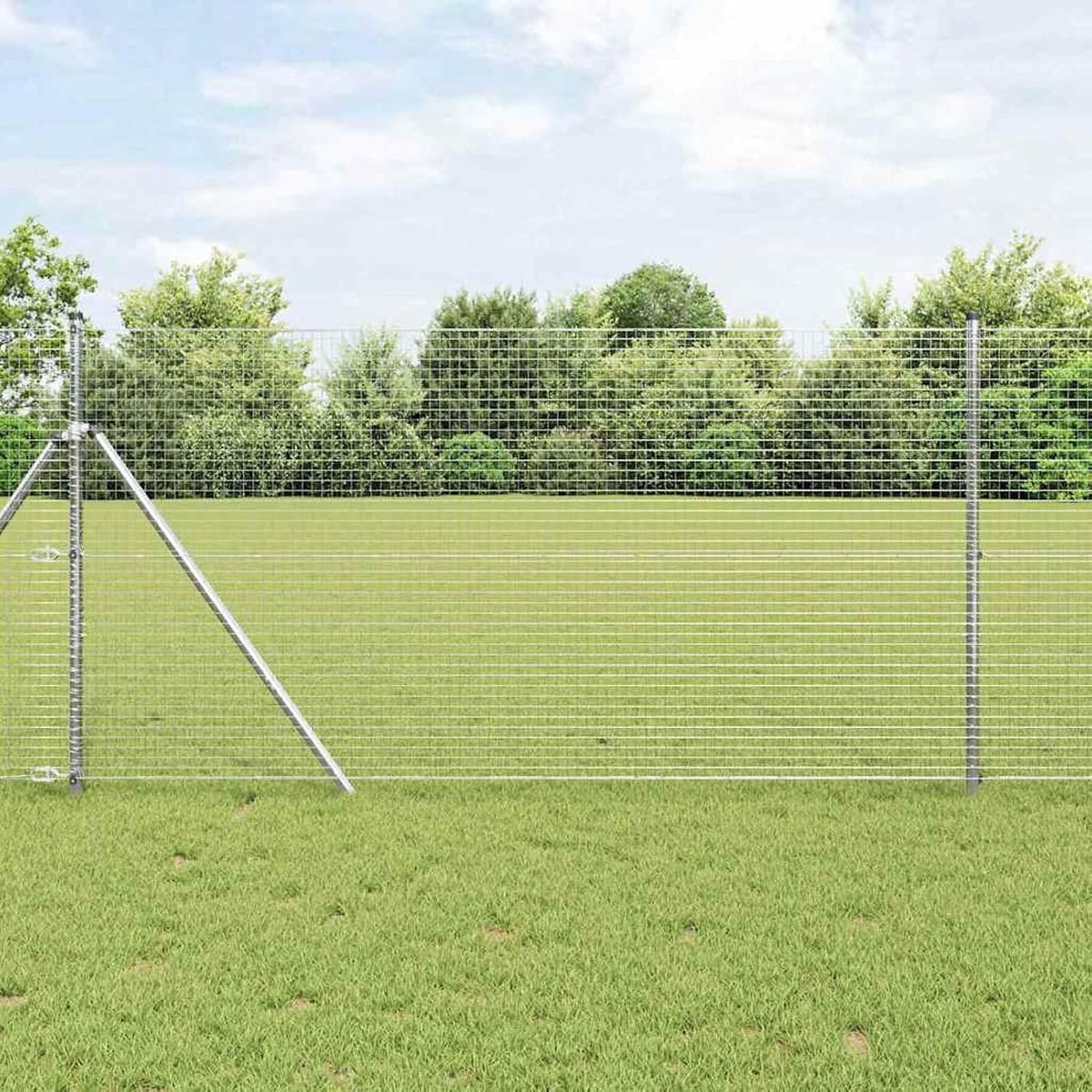 Gelaste draadomheining 1,4 x 10 m verzinkt staal, hekstangen gaashek draadomheining tuinhek voor binnenplaats kippenhok wilgenhek 42004900