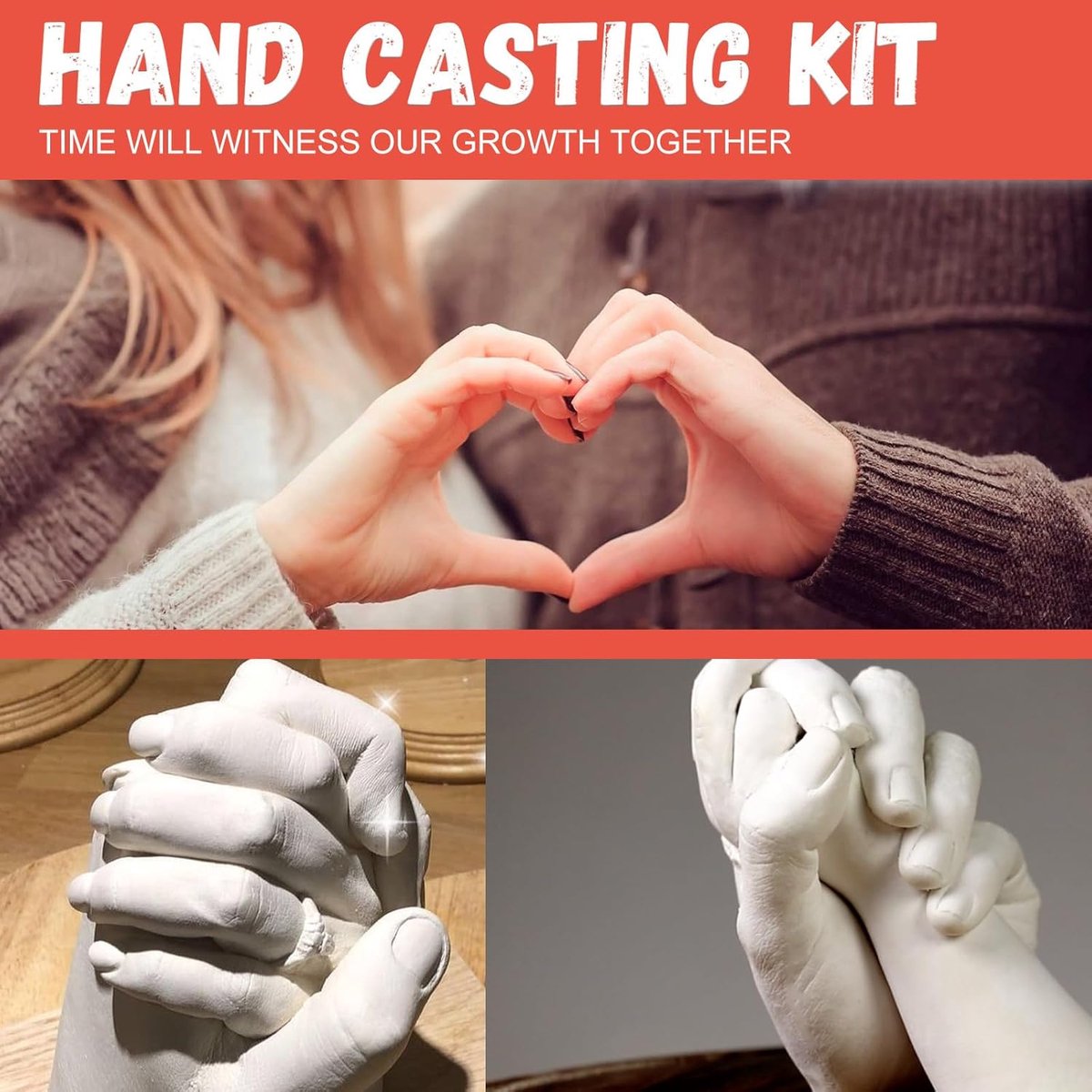 100 g handafdrukset paren, 3D gipsafdrukset, handen paar geschenken gepersonaliseerde geschenken mannen en vrouwen gibhandafdruk doe-het-zelf gips standbeeld modelleerkit crème (8)