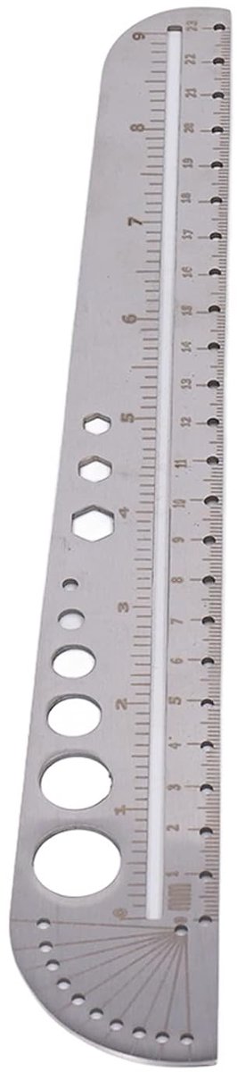 Leren Snijliniaal, Roestvrijstalen Meetinstrument, Precisie-hoekliniaal voor Handwerk en Constructie, 10,55 Inch Lengte, Ideaal voor Woningverbetering