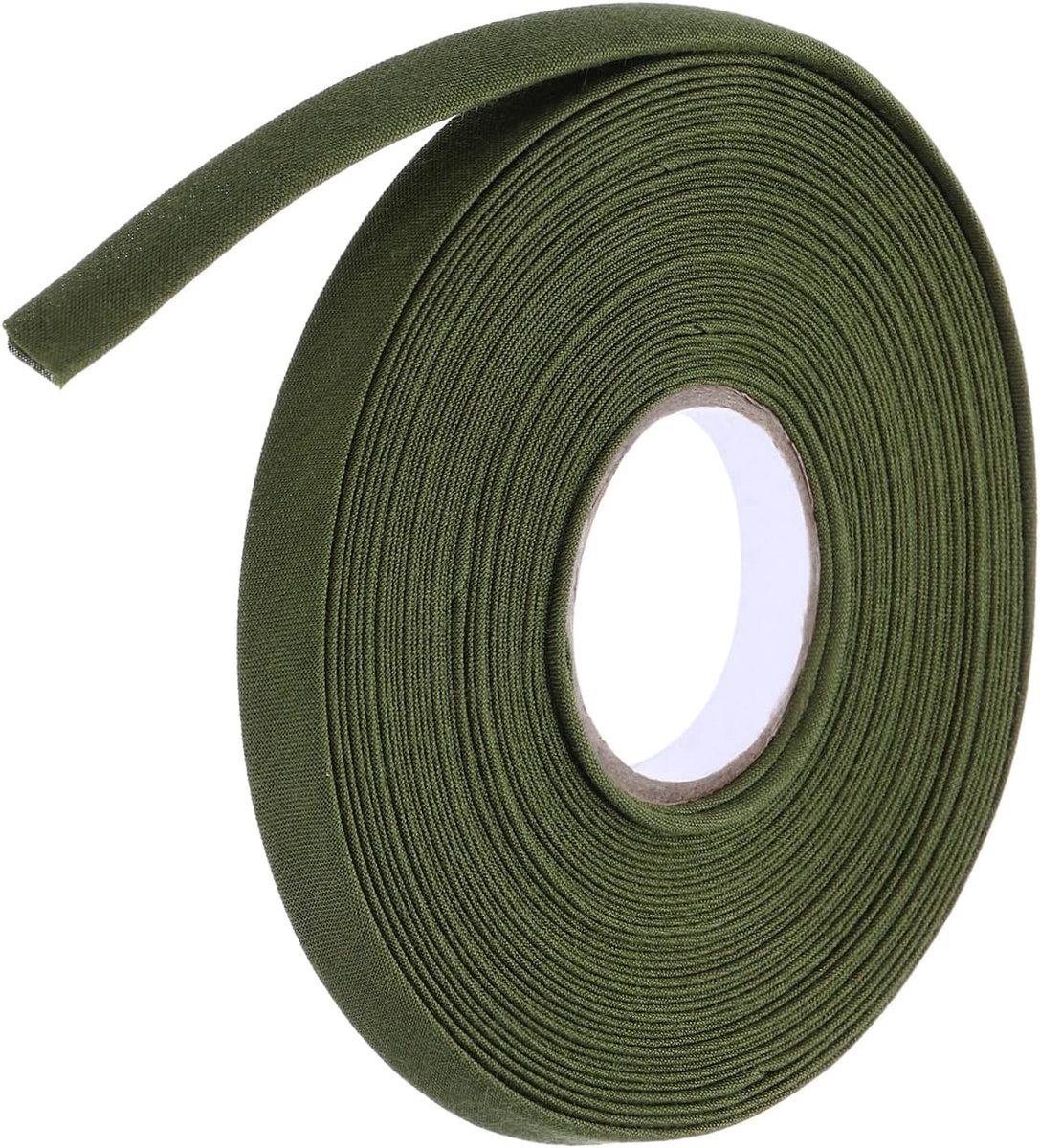 Biaisband, naadband, dubbele vouwband, polyester, continue bulk, naaien, accessoires, randband voor naaien, doe-het-zelf, zomen, quilten, handwerk (legergroen, 4,5 m)
