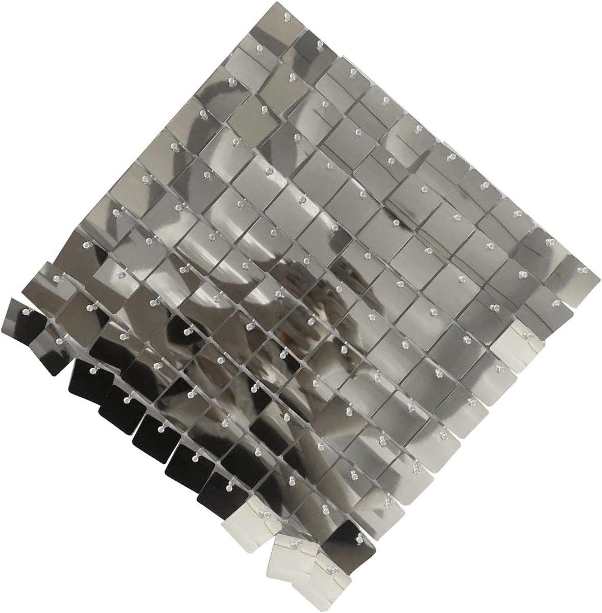 24PCS Shimmer Wandpanelen, Doorschijnend Frame Glanzende Pailletten Achtergrondpaneel met Klikstructuur voor Bruiloft Verjaardag Podiumdecoratie 30x30CM