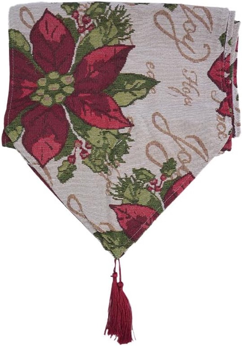 Tafellopers met Rode Bloem Eettafel Kerst Decoraties Tafel Beddengoed Mat voor Xmas Tafel Kerstdecoraties