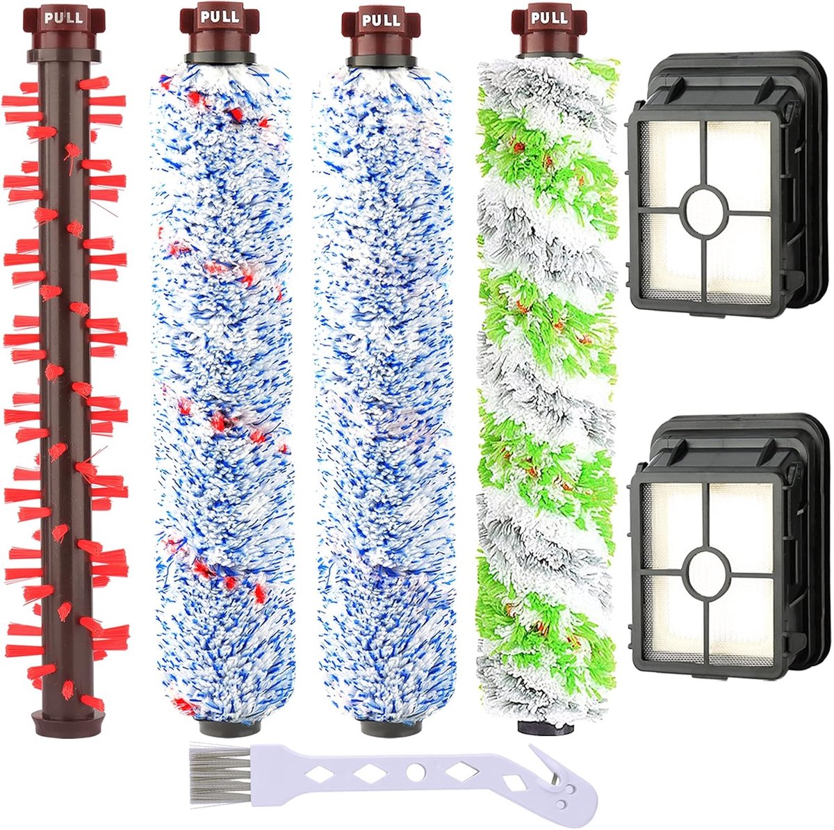 Accessoires voor Bissell Crosswave 3-in-1, 1 Multi-Surface Borstel +1 Pet Pro Roller Brush +1 Tapijtborstel +1 Vloerborstel +2 Filters voor Bissell CrossWave 1866 1785 2052 1713 2225 Stofzuiger