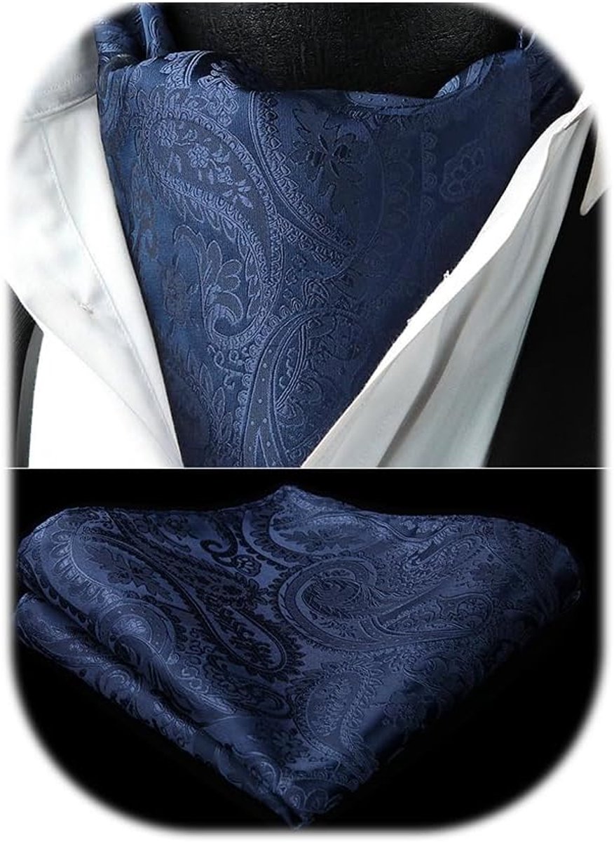 Cravat voor mannen Zijden Paisley Cravats en Zakdoek Jacquard Bruiloft Ascot Tie & Pocket Square Set voor Zakelijke Feest