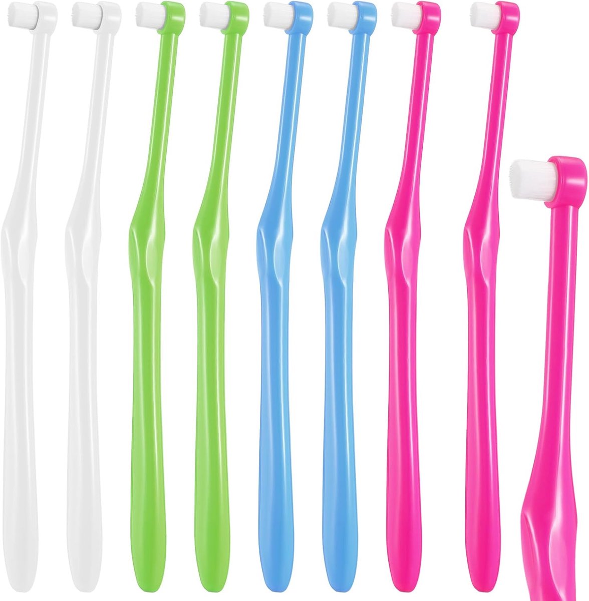8 stuks extra zachte tandenborstels, pluiertandenborstel, enkele tandenborstel, compact, handmatig voor volwassenen, gedetailleerde reiniging en verzorging