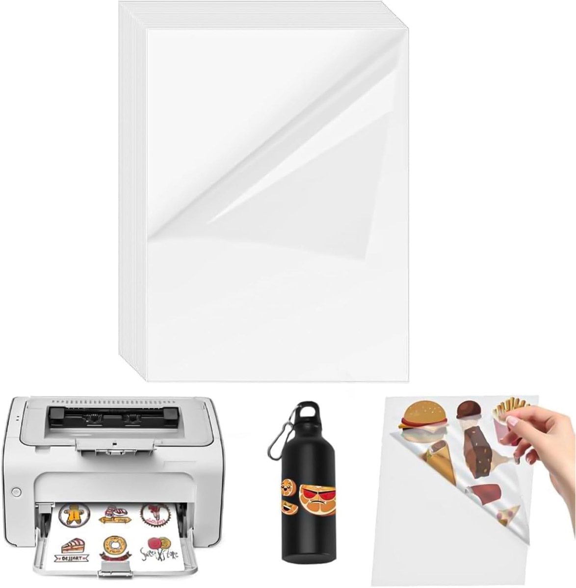 A4 Glanzend Zelfklevend Inkjet Vinyl Stickerpapier