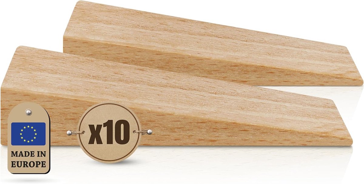 Houten Wiggen, Houten Deurstopper, 70 x 25 x 15 mm, 10 Stuks | Hardhouten Wiggen, Montagewiggen, Egalisatiewiggen voor Timmerwerk, Bouw en Doe-het-zelf
