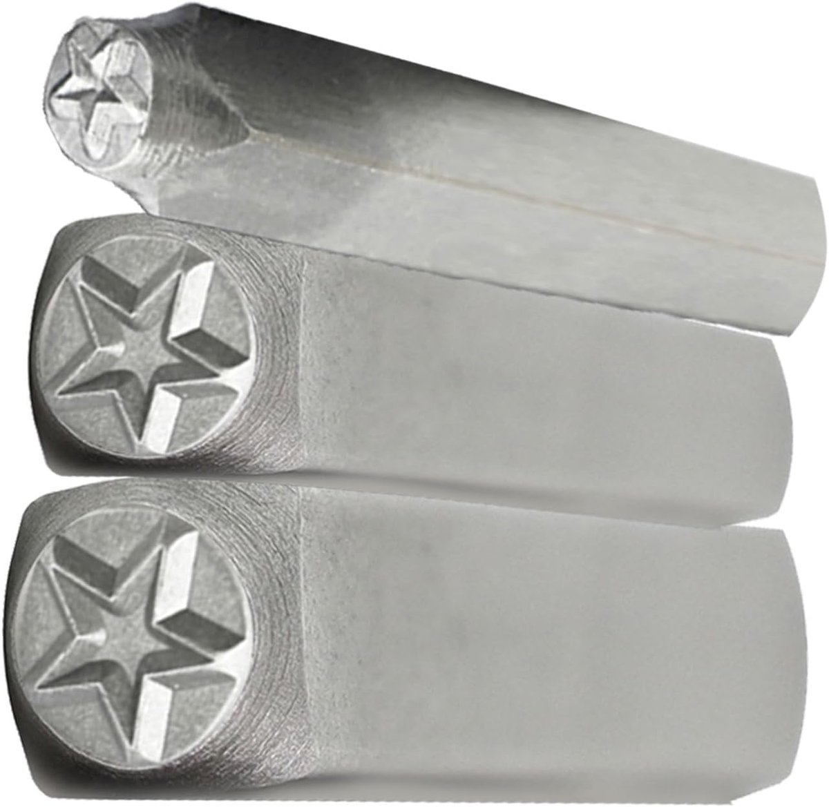 Set van 3 stansgereedschappen voor metalen stempels met vijfpuntige ster, ponsen van koolstofstaal voor sieraden